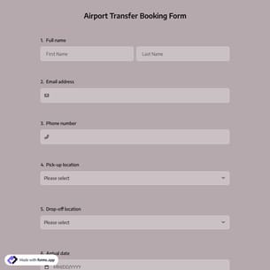 Airport Transfer Booking Form