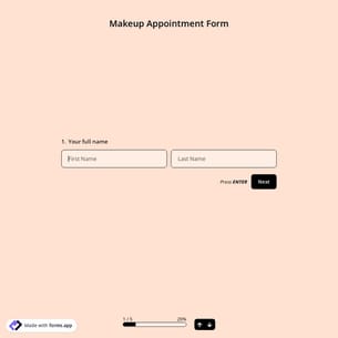 Makeup Appointment Form
