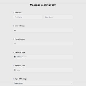 Massage Booking Form