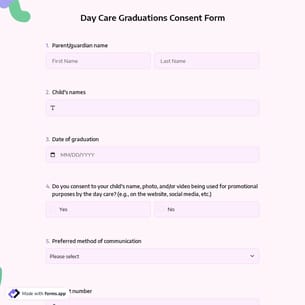 Daycare Graduation Consent Form