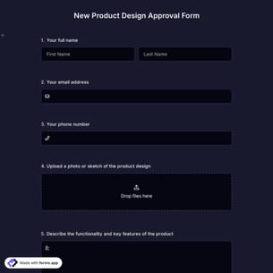 New Product Design Approval Form