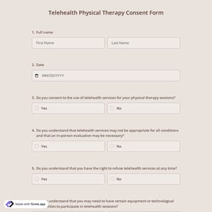 Telehealth Physical Therapy Consent Form