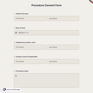 Procedure Consent Form