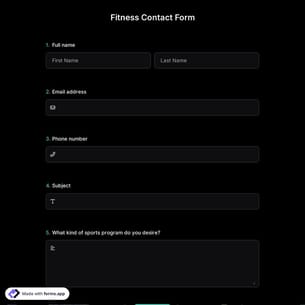 Fitness Contact Form