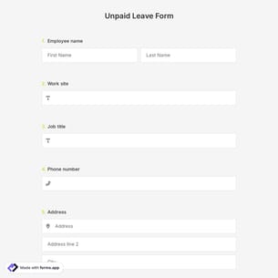Unpaid Leave Form
