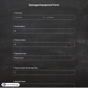 Damaged Equipment Form