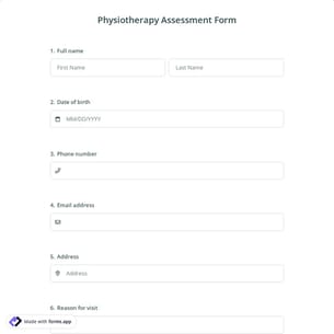 Physiotherapy Assessment Form