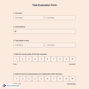 Task Evaluation Form