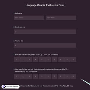 Language Course Evaluation Form