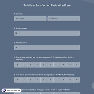 End User Satisfaction Evaluation Form