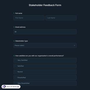 Stakeholder Feedback Form