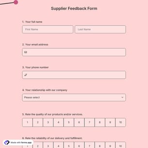 Supplier Feedback Form