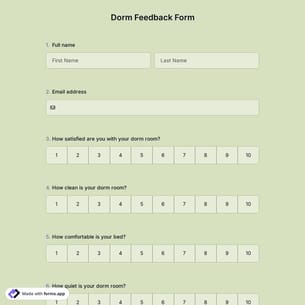 Dorm Feedback Form