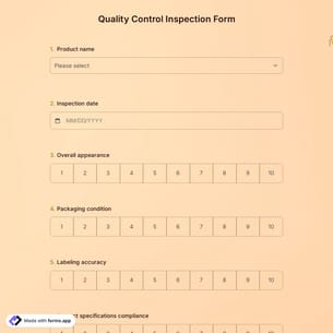 Quality Control Inspection Form