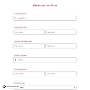 Fire Inspection Form