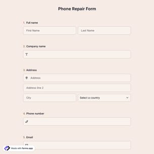 Phone Repair Form