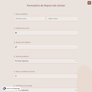 Formulário de Reparo de Celular