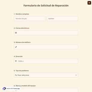 Formulario de Solicitud de Reparación