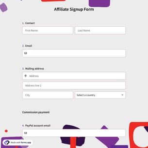 Affiliate Signup Form