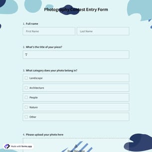 Photography Contest Entry Form