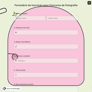 Formulário de Inscrição para Concurso de Fotografia