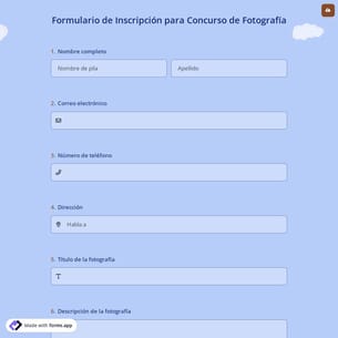 Formulario de Inscripción para Concurso de Fotografía