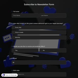 Subscribe to Newsletter Form