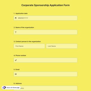 Corporate Sponsorship Application Form