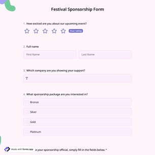 Festival Sponsorship Form