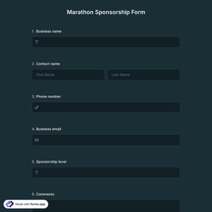 Marathon Sponsorship Form