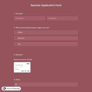 Sponsor Application Form