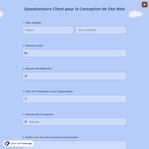 Questionnaire Client pour la Conception de Site Web