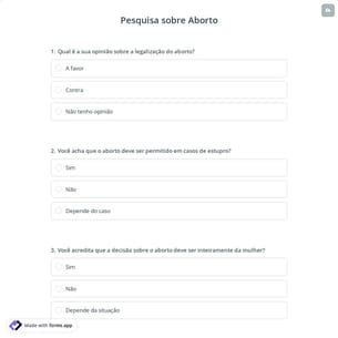 Pesquisa sobre Aborto