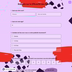 Enquête sur le Efficacité des Publicités