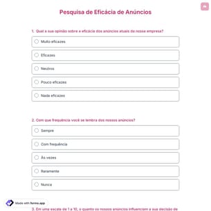 Pesquisa de Eficácia de Anúncios