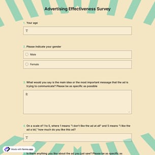 Advertising Effectiveness Survey
