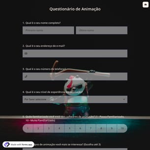 Questionário de Animação