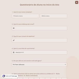 Questionário do Aluno no Início do Ano