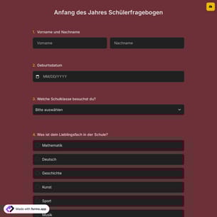 Anfang des Jahres Schülerfragebogen