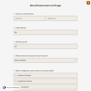 Berufsinteressen-Umfrage