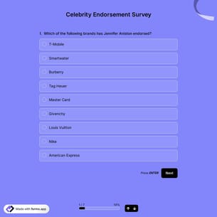 Celebrity Endorsement Survey