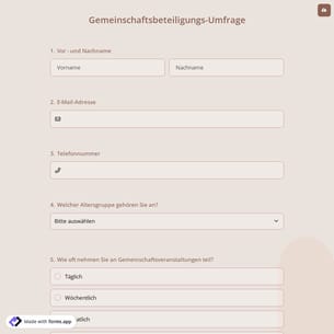 Gemeinschaftsbeteiligungs-Umfrage
