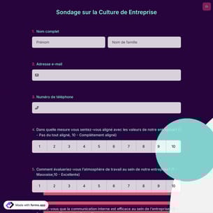 Sondage sur la Culture de Entreprise