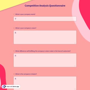 Competitive Analysis Questionnaire