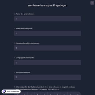 Wettbewerbsanalyse Fragebogen