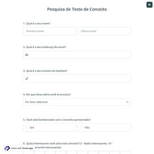 Pesquisa de Teste de Conceito