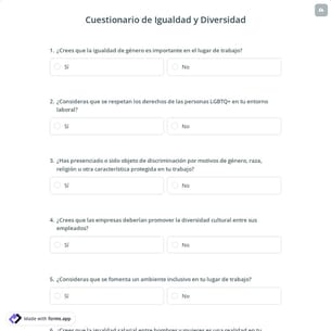 Cuestionario de Igualdad y Diversidad