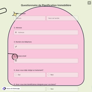 Questionnaire de Planification Immobilière