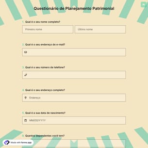 Questionário de Planejamento Patrimonial