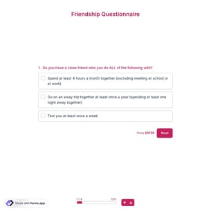 Friendship Questionnaire